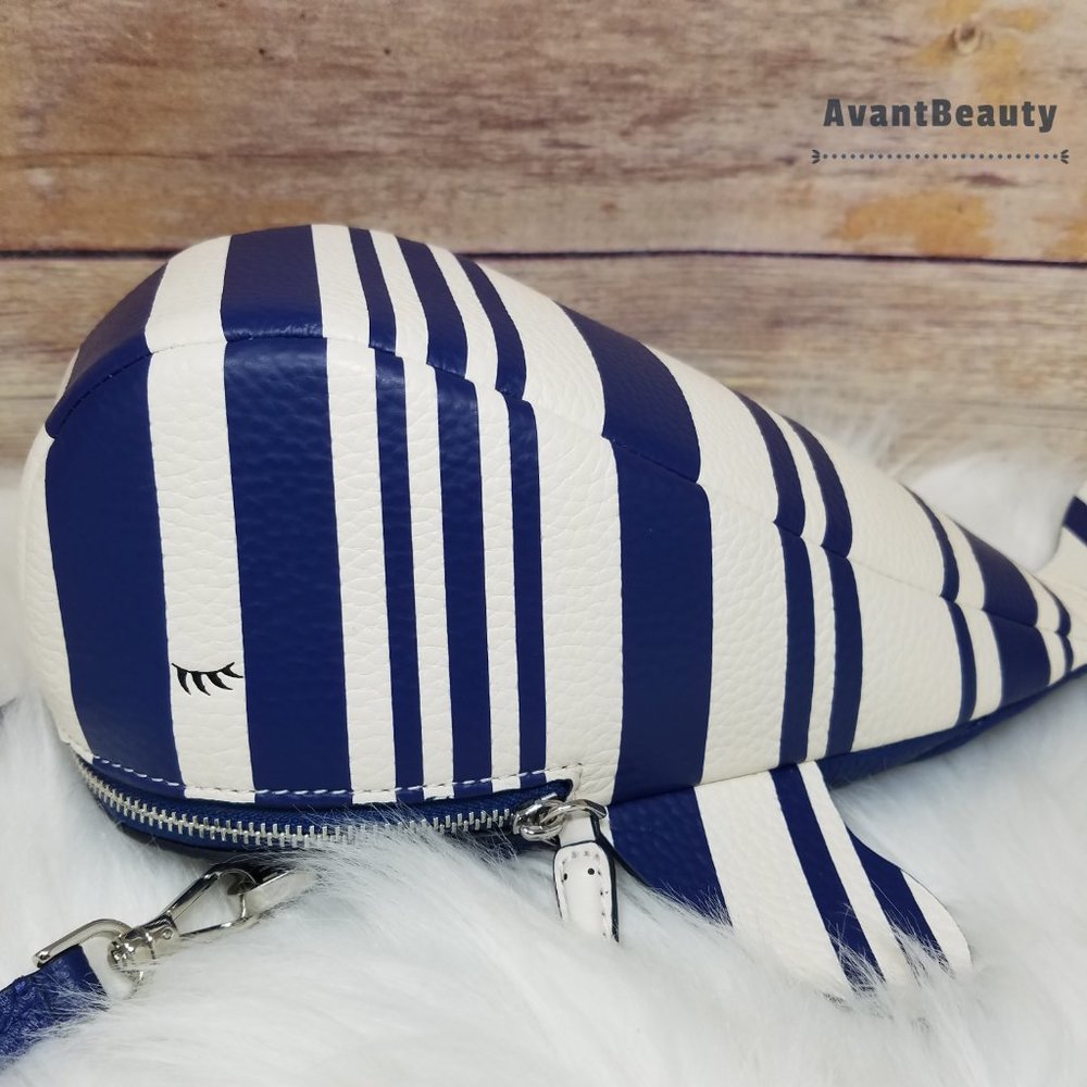 Kate Spade Whale Striped Blue Crossbody Shore Bag - Picture 7 of 15